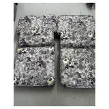 Set of 2 Floral Outdoor Cushions with Purple and Gray Design