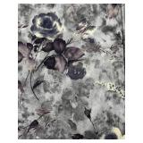 Set of 2 Floral Outdoor Cushions with Purple and Gray Design