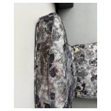 Set of 2 Floral Outdoor Cushions with Purple and Gray Design