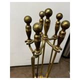Brass Fireplace Tool Set with Stand