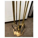 Brass Fireplace Tool Set with Stand
