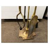Brass Fireplace Tool Set with Stand