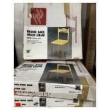 Set of 4 Modern Italian Style Round Back Wood Chairs - New in Box