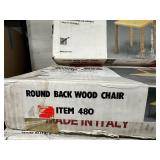 Set of 4 Modern Italian Style Round Back Wood Chairs - New in Box