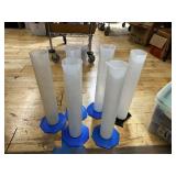 Set of 6 Large Nalgene Graduated Cylinders with Octagonal Base