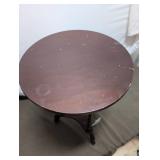 Dark Wood Round Side Table