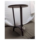 Dark Wood Round Side Table
