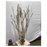 Rustic Driftwood Sculpture on Wooden Base