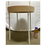 IKEA BURVIK Side Table - Light Wood & White Metal