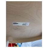 IKEA BURVIK Side Table - Light Wood & White Metal