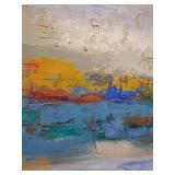 Abstract Textured Painting with Frame