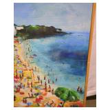 Vibrant Beach Scene Framed Artwork