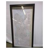 Framed Boston Map