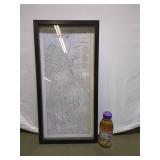 Framed Boston Map