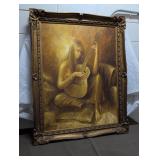 Framed Guitarist Artwork Signed