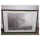 Framed Foggy Pathway Photo Print Art 25"x37"