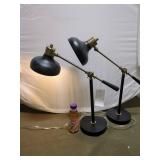 Set of Modern Black Brass Adjustable Desk Lamps