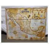Corona Mexico Map Wall Art 27"x22"