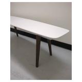 Modern White Coffee Table with Wooden Legs