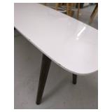 Modern White Coffee Table with Wooden Legs