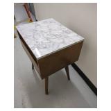 Mid-Century Modern Marble Top Nightstand