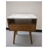 Mid-Century Modern Marble Top Nightstand