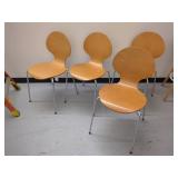 Set of 4 Modern Wooden Dining Chairs