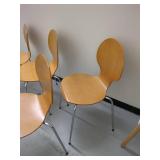 Set of 4 Modern Wooden Dining Chairs