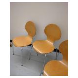 Set of 4 Modern Wooden Dining Chairs