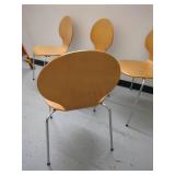 Set of 4 Modern Wooden Dining Chairs
