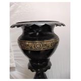 Vintage Black Brass Urn Pair