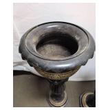 Vintage Black Brass Urn Pair