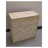 Wooden Chest of Drawers Natural Finish Filled with Turkish Towels