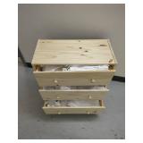 Wooden Chest of Drawers Natural Finish Filled with Turkish Towels