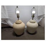 Pair of Vintage 1975 Pottery Table Lamps