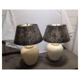 Pair of Vintage 1975 Pottery Table Lamps