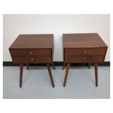 Mid-Century Modern Wooden Side Tables Set