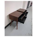 Mid-Century Modern Wooden Side Tables Set