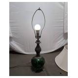 Vintage Table Lamp with Green Glass Base