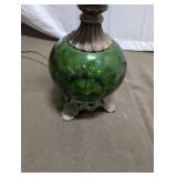 Vintage Table Lamp with Green Glass Base