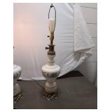 Vintage Gold Accented Table Lamps Pair