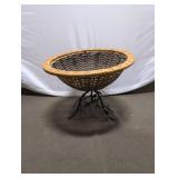 Woven Basket with Metal Branch Stand