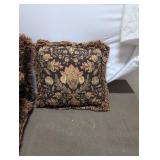 Floral Tapestry Throw Pillows, Set of 4