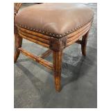 Vintage Cassita Wood and Leather Dining Chair