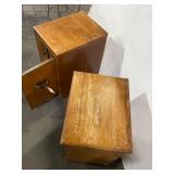 Pair of Vintage Wooden Side Tables with Storage