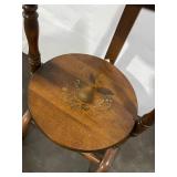 Vintage Hand-Painted Wooden Folding Stand with Two Shelves