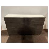 Modern Two-Door White and Wood Grain Storage Cabinet