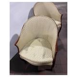 Pair of Vintage Armchairs with Patterned Fabric Upholstery