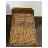 Vintage Wooden Vanity Stool with Floral Embroidered Cushion