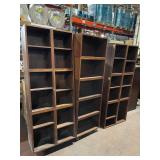 Set of 3 Wooden Bookshelves - 6 Feet Tall